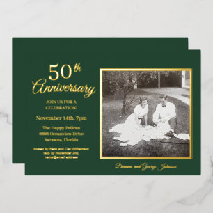 Chic Green Photo 50th Anniversary Gold