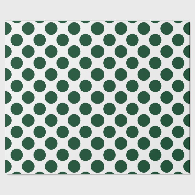 Chic Green Polka Dot Pattern Birthday Wrapping Paper (Seam)