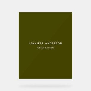 Chic Green Professional Modern Plain Minimalist Acrylic Sign