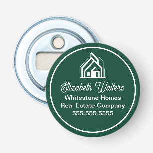 Chic Green Real Estate Company Customized Realtor Bottle Opener
