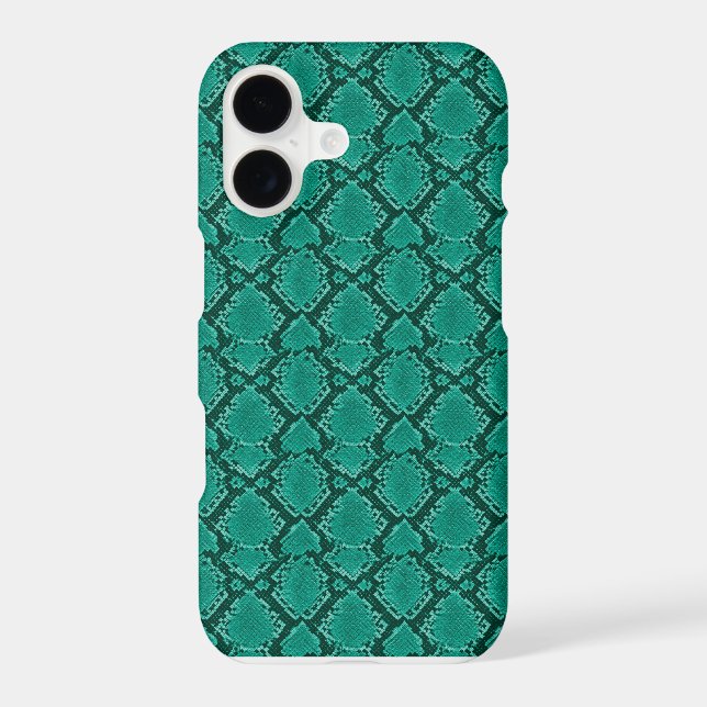Chic Green Snakeskin Print iPhone Case (Back)