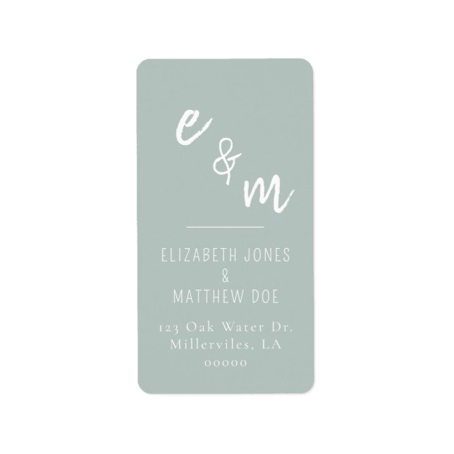 Chic Green Wedding Label (Front)