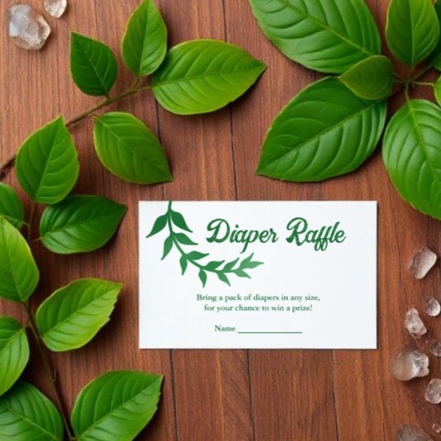 Chic Greenery Baby Shower Diaper Raffle Enclosure Card (Creator Uploaded)