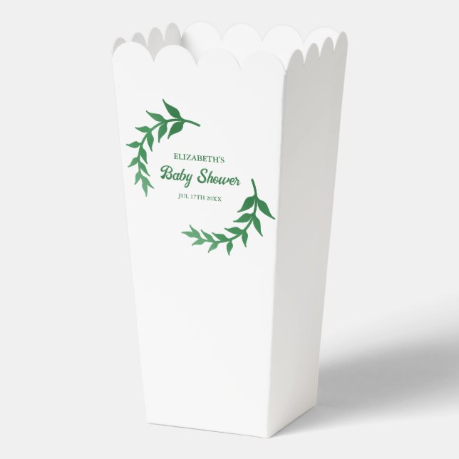 Chic Greenery Baby Shower Favour Box (Front)