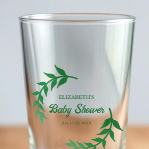Chic Greenery Baby Shower Glass
