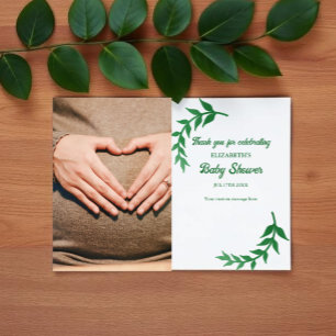 Chic Greenery Baby Shower Thank You Card