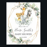 Chic Greenery Jungle Animals Baby Shower Welcome  Poster<br><div class="desc">Personalise this chic gender neutral greenery jungle animals welcome sign with your own wording easily and quickly. Simply click the "Edit Using Design Tool" button to modify the text, wording, font style, font size, and font colour. You can also add or remove text, and move or remove images. Also available...</div>