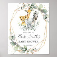Chic Greenery Jungle Animals Baby Shower Welcome 
