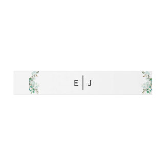 Chic Greenery Monogram Invitation Belly Band