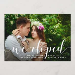 Chic Greenery   We Eloped Photo Announcement