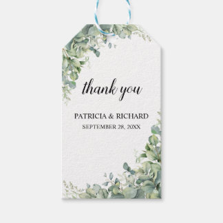 Chic Greenery Wedding Favour Tags