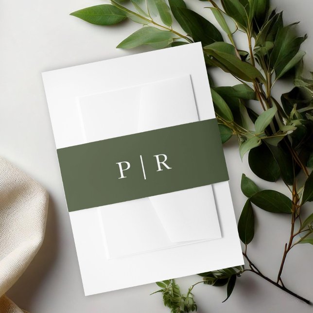 Chic Greenery Wedding Invitation Belly Band (Creator Uploaded)