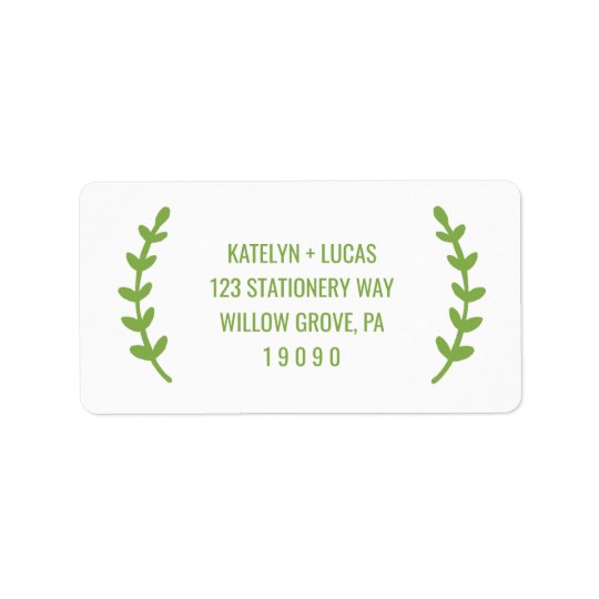 Chic Greenery Wreath Wedding Address Label