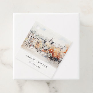 Chic Greenville South Carolina Landscape Wedding Favour Tags