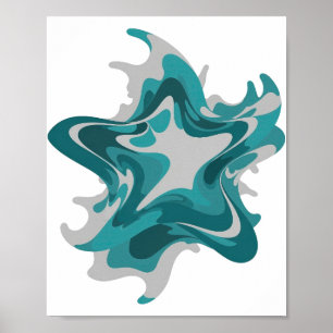 Chic Grey ABSTRACT ART Modern Design Poster