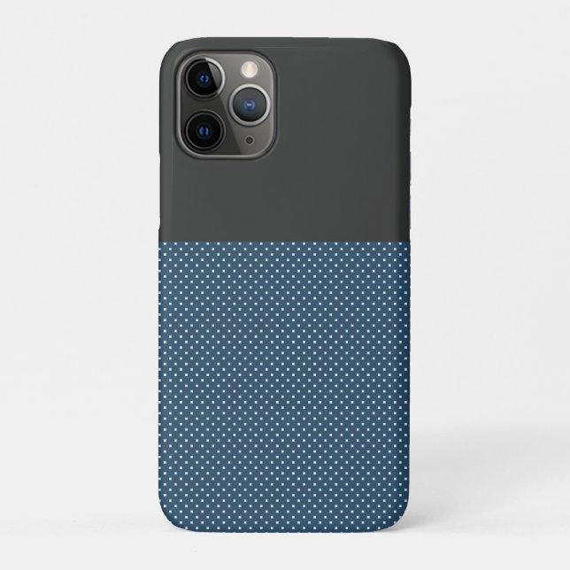 Chic Grey and Blue Dots iPhone 7 Case,Barely There Case-Mate iPhone Case (Back)