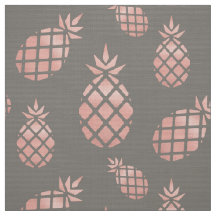 Chic Grey and Rose Gold Pineapple Upholstery