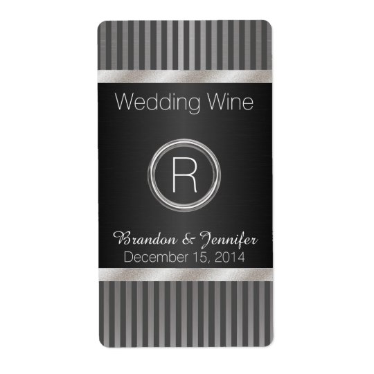 Chic Grey and Silver Wedding Mini Wine Labels