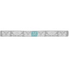 Chic Grey and Teal Damask Pattern Custom Monogram