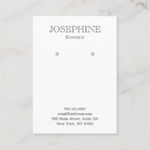 Chic Grey and White Earring Display Business Card