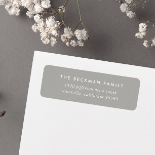 Chic Grey and White Return Address Label
