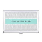 Chic grey chevrons aqua blue personalised