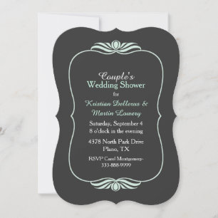 Chic Grey Couple's Wedding Shower Invitation