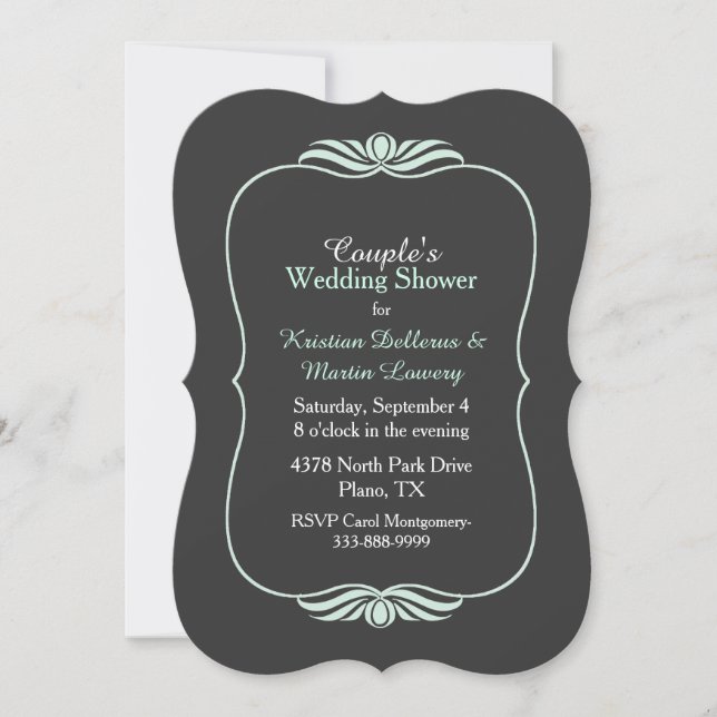 Chic Grey Couple's Wedding Shower Invitation (Front)