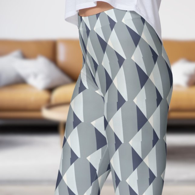 Chic Grey Fade Abstract Leggings (Chic Gray Fade Abstract Leggings)