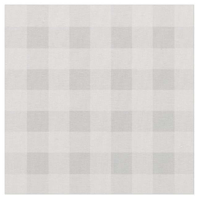 Chic Grey Gingham Plaid Pattern Fabric (Close Up)