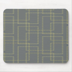 Chic Grey & Gold Geometric Glam Mouse Pad