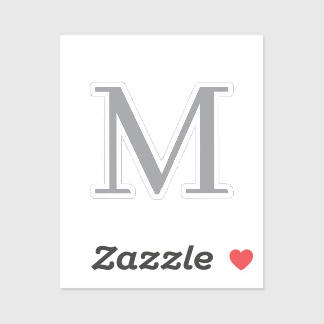 Chic Grey Initial Letter Monogram Modern (Sheet)