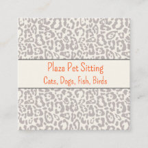 Chic Grey Leopard Print Business Card