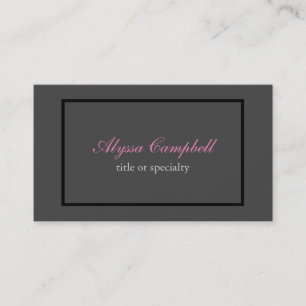 Chic Grey Professional Classical Handwriting Business Card