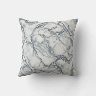 Chic Grey & White Marble Look Glamour Cushion