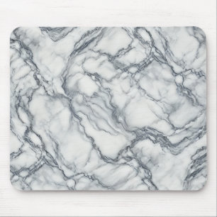 Chic Grey & White Marble Look Glamour Mouse Pad
