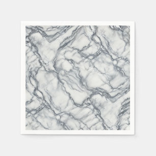 Chic Grey & White Marble Look Glamour Napkin
