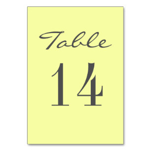 Chic Grey Yellow Elegant Wedding Table Number
