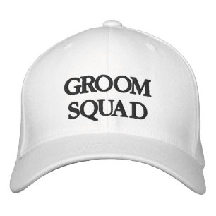 Chic Groom Squad black and white wedding  Embroidered Hat