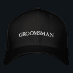 Chic Groomsman black and white wedding Embroidered Hat<br><div class="desc">Chic Groomsman black and white wedding Embroidered Baseball Cap
Available in many colours and options</div>