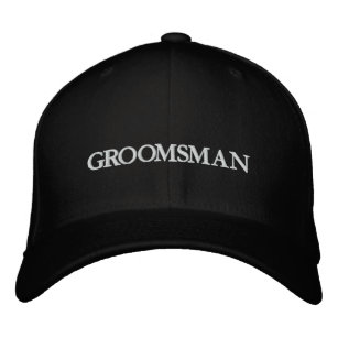 Chic Groomsman black and white wedding Embroidered Hat