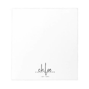 Chic Hair Stylist Minimalist Monogram Notepad