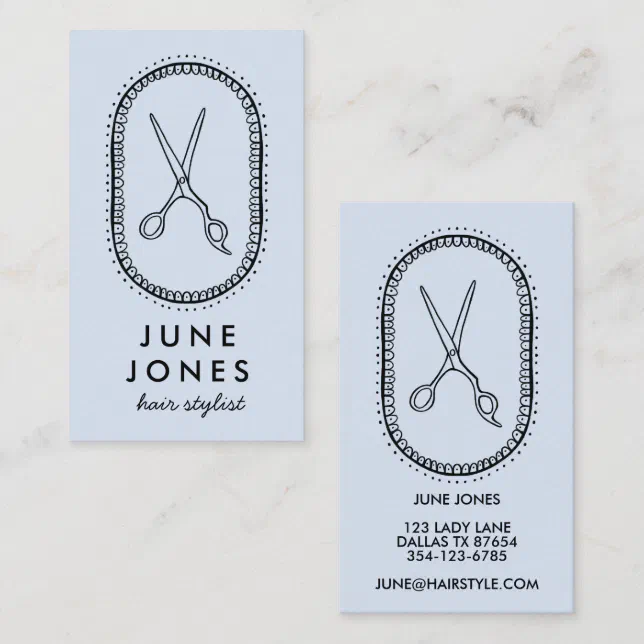 Chic Hair Stylist Scissors Salon Minimal Simple Business Card Zazzle