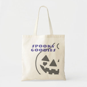 Chic Hand-Drawn Spooky Goodies Halloween Canvas Tote Bag
