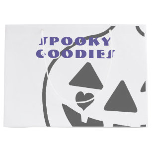 Chic Hand-Drawn Spooky Goodies Halloween Large Gift Bag