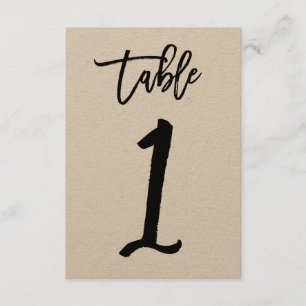 Chic Hand Letter Kraft Table Number Card Table 1