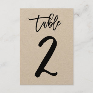 Chic Hand Letter Kraft Table Number Card Table 2