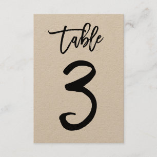 Chic Hand Letter Kraft Table Number Card Table 3