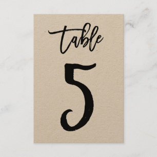 Chic Hand Letter Kraft Table Number Card Table 5
