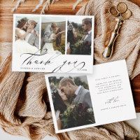 Chic Hand Lettered 4 Photo Wedding
